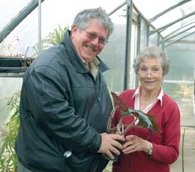 Dan receiving the original Begonia rex from Beth Chatto Dan receiving the original Begonia rex from Beth Chatto